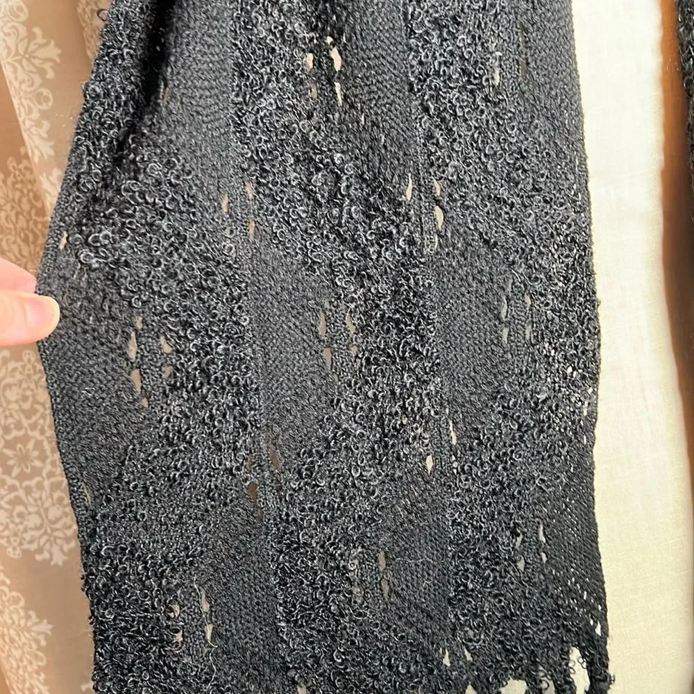 Black Scarf with Fringe